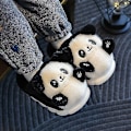 Miniatyrbild 3 av 5: Barnens tecknade panda vintertofflor plyschdjur varma bomullsskor för pojkar och flickor inomhus hushåll fluffiga tofflor 5 26-27 Inner 16.5CM