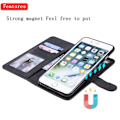 Miniatyrbillede 5 af 5: iPhone 6/6S/7/8 Plus - 2i1 Magnetisk Skal / Pung Etui - Sort Black Sort
