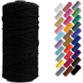 Miniatyrbillede 1 af 5: Macramé-snor, Bomuldsreb, til Vægtæpper, Planteophæng, DIY-håndværk, Boligindretning, Gaveindpakning 3mmx100m sort