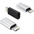 Pikkukuva 1 / 5: Micro USB -naaras Lightning-uros lataussovitin (3 kpl) Android-latauskaapeliporttiliitin yhteensopiva iPhone/iPad-latausjohdon datamuunnin...