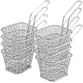 Miniatyrbilde 1 av 3: 2024, 8 stk. Fritteringskurv, Fritteringskurver i rustfritt stål Fritteringskurv Mini matvisningskurv for fritering av pommes frites, Kylling liten fritteringskurv