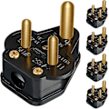 Miniatyrbillede 1 af 5: 5 Amp Rund Stikben Stik Netstik 3 Ben Lysstik Til Scenebelysning Lampe (sort 5 stk.) Bd