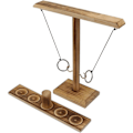Pikkukuva 1 / 5: Renkaanheittopeli aikuisille ja lapsille, ulko- ja sisäkäyttöön, käsintehty puinen Hookey Ring Toss -peli