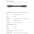 Pikkukuva 5 / 5: Thunderbolt 4 -kaapeli 80 cm USB-C 100 W 8K 60 Hz PD musta