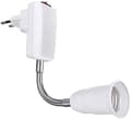 E27 Socket with Wireless Switch, White Base for E27 Bulb, Flexible with Arm, Quick Socket for Reading Lamp - Without Bulb