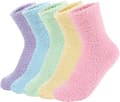 Vintervarma strumpor, 5-pack, toffelstrumpor i mikrofiber för hemmet, halkfria, julklappar