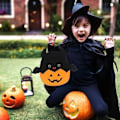 Miniatyrbillede 3 af 4: Halloween Trick or Treat-tasker, søde flagermus-græskar slikspand taske, multifunktionelle genanvendelige filt tasker kurv til festgaver gaveposer