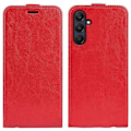 Pikkukuva 1 / 4: Yhteensopiva R64 Tekstuuri Pystysuora Käännettävä Nahkainen Puhelinkotelo - Punainen Red For Samsung Galaxy A26 5G