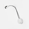 Miniatyrbilde 2 av 3: LED Leselampe ved Sengen Fleksibel Svanehals Vegglampe Nattlys for Soverom (Børstet Sølv, Hvitt Lys, 3W)