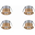 {PL}Set med 4 Mini LED Infällda Spotlights, 3W, Neutralt Ljus, Guldram