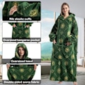 Miniatyrbillede 2 af 5: Oversized fleecetrøje til voksne Superblød ekstra lang bærbar fleecetrøje med lomme Bærbar vintervarm trøje Unisex til kvinder mænd