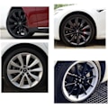 Miniatyrbilde 5 av 5: Hjulkapselsett, Tesla navkapsel senterkopper navmutterkopper for Tesla Model 3, Model Y, Model S, Model X, sølvfarget logo