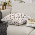 Miniatyrbillede 3 af 5: Klassisk broderet Jacquard teal blad mønster firkantet dekorativt pudebetræk pudebetræk 45 x 45 cm