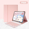 Miniatyrbillede 1 af 3: Etui med mus, 10,9 tommer etui med aftageligt trådløst Bluetooth-tastatur, penholder, smart etui i læder (pink)
