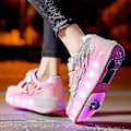 Miniatyrbillede 5 af 5: Børne Sneakers Dobbelthjulede Sko Led Lys Sko Q7-yky Pink Pink 32
