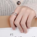 Miniatyrbillede 5 af 5: Sølv Anti Angst Ringe Til Kvinder Mænd Bånd Unisex Justerbar Stacking Spinning Uro Ring