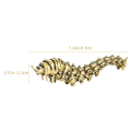 Miniatyrbilde 3 av 3: Messing Larve Ornament Hjem Skrivebord Dekorasjon Liten Messing Larve Pynt