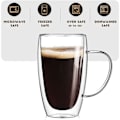 Pikkukuva 4 / 5: 2 kpl 450 ml espressokuppeja kahvoilla, espressoshot-lasit, läpinäkyvät espressokahvikupit, kaksoisseinämäiset eristetyt