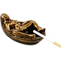 Miniatyrbillede 2 af 5: Cigaret Askebæger Retro, Harpiks Nøgen Kvinde Askebæger Harpiks Badekar Statue