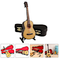 Miniatyrbilde 3 av 3: 1 Sett Mini Gitar Modell Mini Gitar Pynt Realistisk Mini Instrument Gave