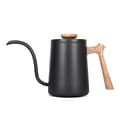 600ml Dryp-kaffekande i rustfrit stål med lang svanehalsudløb - sort