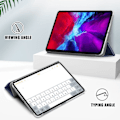 Miniatyrbillede 2 af 5: iPad Pro 12.9 (2018/2020/2021) - Tri-Fold Læder Etui - Mørkeblå Mørkeblå