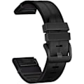 Miniatyrbillede 1 af 2: Til Garmin Fenix 7/Fenix 6/Fenix 5/EPIX 2 urrem, Quick Fit 22mm blødt ægte læder med svedafvisende silikonearmbånd