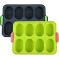 {PL}2 stk Mini Baguette Bakeformer, Perforerte Non-Stick Bakebrett