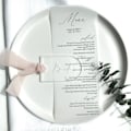 Miniatyrbild 3 av 5: 10 st Frostat Akryl Bröllop Tomma Platskort Transparent Båge Presentetikett Namnskylt Bordsplacering DIY Markera Plats för Fest