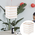 Miniatyrbillede 3 af 3: Ren Farve Papir Lampeskærm Husholdnings Foldbar Lampeskærm Loftlampe Dekorativ Lampeskærm