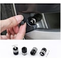 Miniatyrbilde 4 av 5: Hjulkapselsett, Tesla navkapsel senterkopper navmutterkopper for Tesla Model 3, Model Y, Model S, Model X, sølvfarget logo