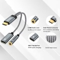 Pikkukuva 3 / 5: CableCreation 60W PD 2in1 USB-C - USB-C/AUX -sovitin Harmaa