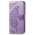 Miniatyrbillede 2 af 5: iPhone 13 - Sommerfugl Print Læder Etui - Lilla