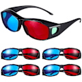 Pikkukuva 1 / 2: 5 kpl 3D-lasit 3D-elokuvalasit 3D-katselulasit Punaiset ja siniset 3D-lasit Anaglyph-lasit