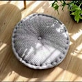 Miniatyrbillede 1 af 5: Rund Pude Stolhynde Hængende Vaskbar Blød Mesh Sædehynde Stol Puder til Indendørs Udendørs Gulv, Stol, Sofa, Pejs, Seng, Kontor 40cm (Grå)