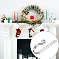 Miniatyrbild 3 av 5: 4 st Julstrumphållare, Spishällskrok, Metallhängande Krok Passar för Julgran, Öppen Spis, för Julfester (Silver)