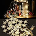 Miniatyrbillede 4 af 5: Lysgardiner, LED-stjerner, Lysgardiner, 96 LED, 4m, Julebelysning med stik, 8 tilstande, Lys til juletræ, Gardin, Have, Fest, Varm hvid
