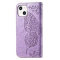 Miniatyrbillede 3 af 5: iPhone 13 - Sommerfugl Print Læder Etui - Lilla