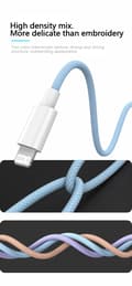 Pikkukuva 3 / 8: 20W USB-C PD-kaapeli iPhone 14 13 12 11 Pro Max Xs 8 Plus iPad 3A datakaapeli iPhone Type-C datakaapeli sininen
