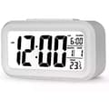 Digital väckarklocka LED-display batteridriven väckarklocka vit