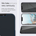 Miniatyrbilde 5 av 5: Spigen iPhone 16e/14/13/13 Pro 2-PACK Skjermbeskytter GLAS.tR \"Ez Fit\" Privacy