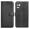 Miniatyrbild 1 av 5: Samsung Galaxy A35 5G Fodral Läder Litchi Svart
