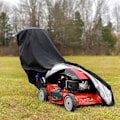Miniatyrbillede 3 af 5: Græsslåmaskineovertræk til udendørs opbevaring Vandtæt Støvtæt Anti-UV 210D Polyester med snøre og opbevaringstaske (76 * 25 * 44 tommer)