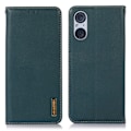 Pikkukuva 1 / 5: KHAZNEH Sony Xperia 5 V Kotelo RFID Aitoa Nahkaa Vihreä