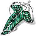 Pikkukuva 1 / 5: Elegantti Joulupukki Vihreä Puunlehti Emali Pin-Solki Naisille Miehille Puku Ketju Kaulakoru, Sormusten Herran Cosplay Pin Joululahjat