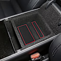 Miniatyrbilde 4 av 5: Tesla Tesla Model 3 dørslottmatte coaster vann coaster syvdelt sett silikon anti-skli matte for bil, rød kant