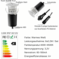 Miniatyrbillede 2 af 5: Sæt med 6 Mini LED-spotlights Solcelle LED Indbygningsspot, 3W Udendørs Indbygningslampe, Udendørs Jord Indbygningsspot, Rustfri