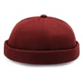 Bordeaux Docker Hat Keps Rullad Skärm Mössa Beanie Sotarmössa röd