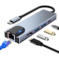 Miniatyrbild 1 av 5: USB-C Hub Multiport Adapter, 5-i-1 USB-C Dockningsstation med 4K HDMI