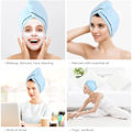 Miniatyrbild 5 av 5: 3-pack Mikrofiber Hårhandduk Wrap Superabsorberande Twist Turban Torra Hårlockar med Knappar Badögla Fäst Salong Torr Hårhatt